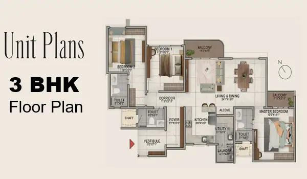 Sattva Vyoma 3 BHK Floor Plan